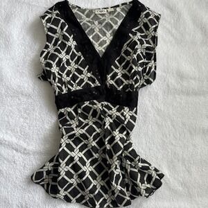 y2k nyc glamour babydoll top with sequin detailing